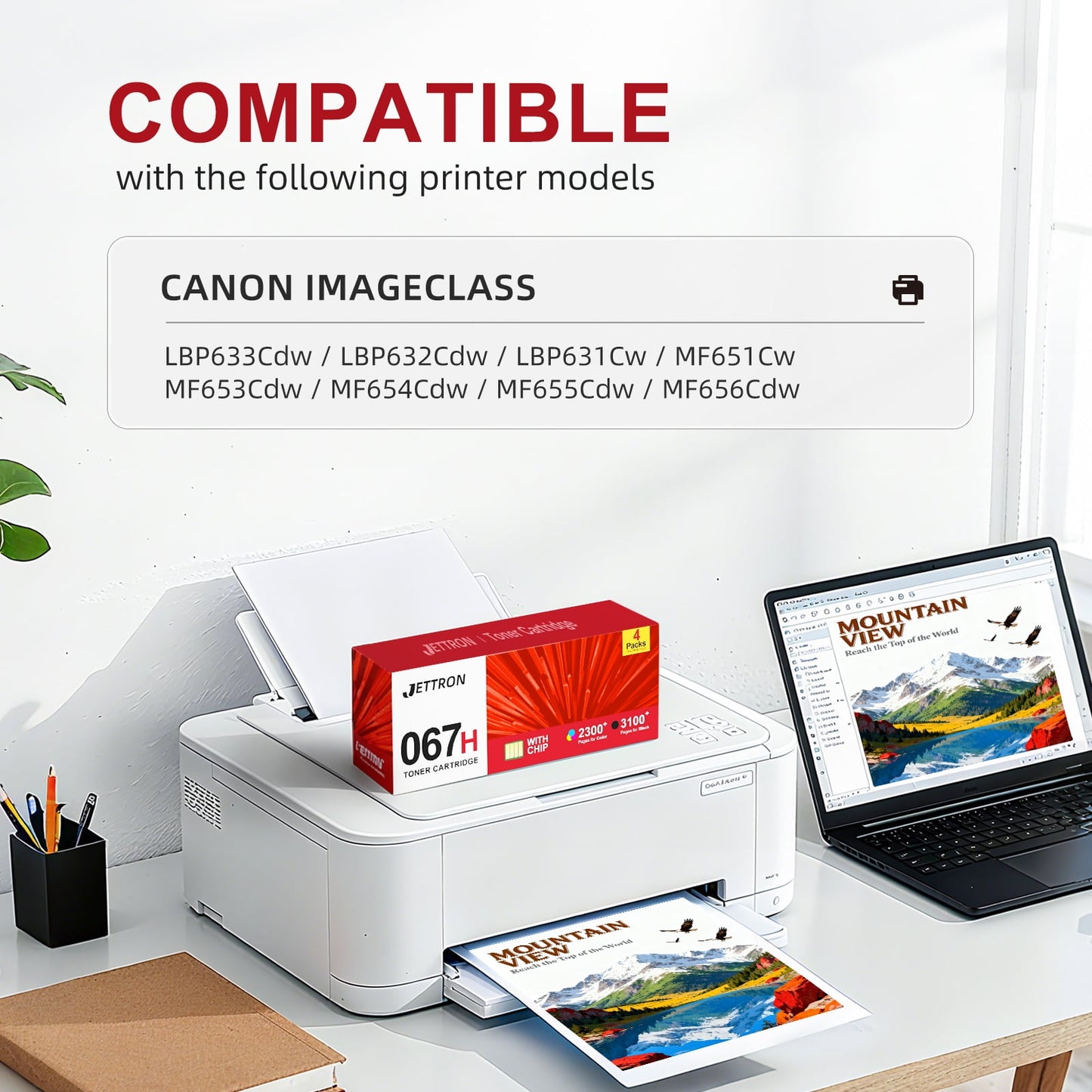 067H 067 Toner Cartridge Compatible for Canon 067H Toner Cartridge Work for Canon Color imageClass LBP633Cdw, LBP632Cdw, LBP631Cw High Yield for Canon 067 toner cartridge set 4 Pack