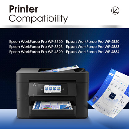 822XL 822 Ink Cartridge for Epson Workforce Pro WF-3820 WF-3823 WF-4820 WF-4830 WF-4833 WF-4834 Printer (Black Cyan Magenta Yellow, 4-Pack)