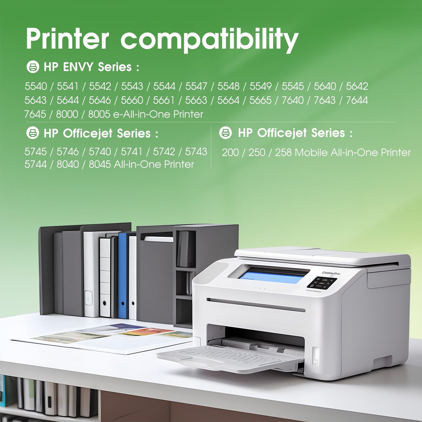62XL Ink Cartridges compatible for HP 62 Ink Cartridges work for Envy 7640 5660 5540 7645 OfficeJet 5740 8040 OfficeJet 200 250 Printer (1 Black, 1 Tri-Color)