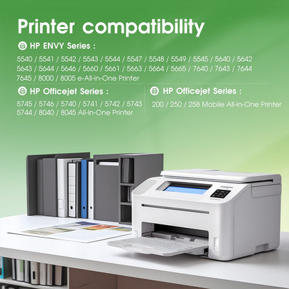 62XL Ink Cartridges compatible for HP 62 Ink Cartridges work for Envy 7640 5660 5540 7645 OfficeJet 5740 8040 OfficeJet 200 250 Printer (1 Black, 1 Tri-Color)