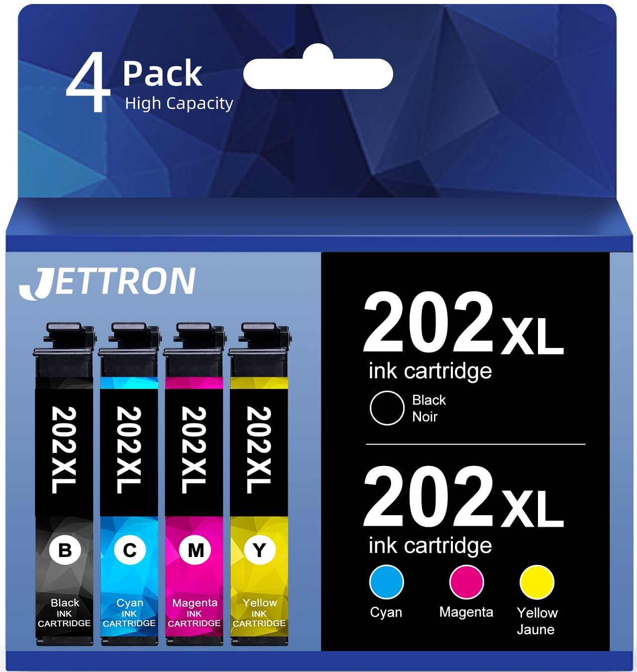 202XL Ink Cartridges for Epson 202 202XL T202XL Ink Cartridges for Epson WorkForce WF-2860 Expression Home XP-5100 All-in-One Printer(Black,Cyan,Magenta,Yellow)