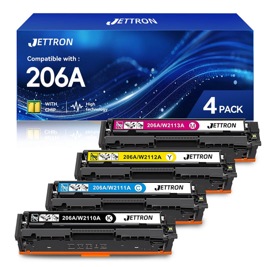 206A Toner Compatible for HP 206A Toner Cartridge (With Chip) for HP 206X W2110A W2110X Color Laserjet Pro MFP M283fdw M283cdw M255dw Printer (4 Pack)