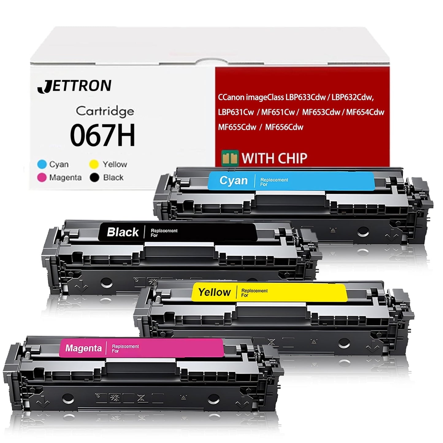 067H 067 Toner Cartridge Compatible for Canon 067H Toner Cartridge Work for Canon Color imageClass LBP633Cdw, LBP632Cdw, LBP631Cw High Yield for Canon 067 toner cartridge set 4 Pack