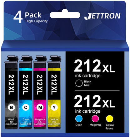 212XL Ink Cartridges for Epson 212 ink for Epson 212XL Ink Cartridges for Epson Printer for Epson Expression XP 4105 XP 4100 Workforce wf 2830 wf 2850 Printer(4 pack)