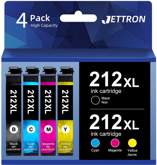 212XL Ink Cartridges for Epson 212 ink for Epson 212XL Ink Cartridges for Epson Printer for Epson Expression XP 4105 XP 4100 Workforce wf 2830 wf 2850 Printer(4 pack)