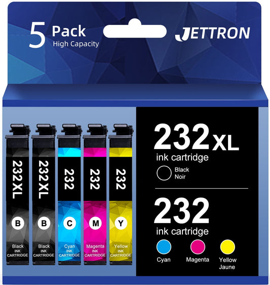 232 232XL Ink Cartridges for Epson 232 232XL Ink Cartridges for Epson Workforce WF-2930 WF-2950 Expression XP-4205 XP-4200 Printer (5-Pack)