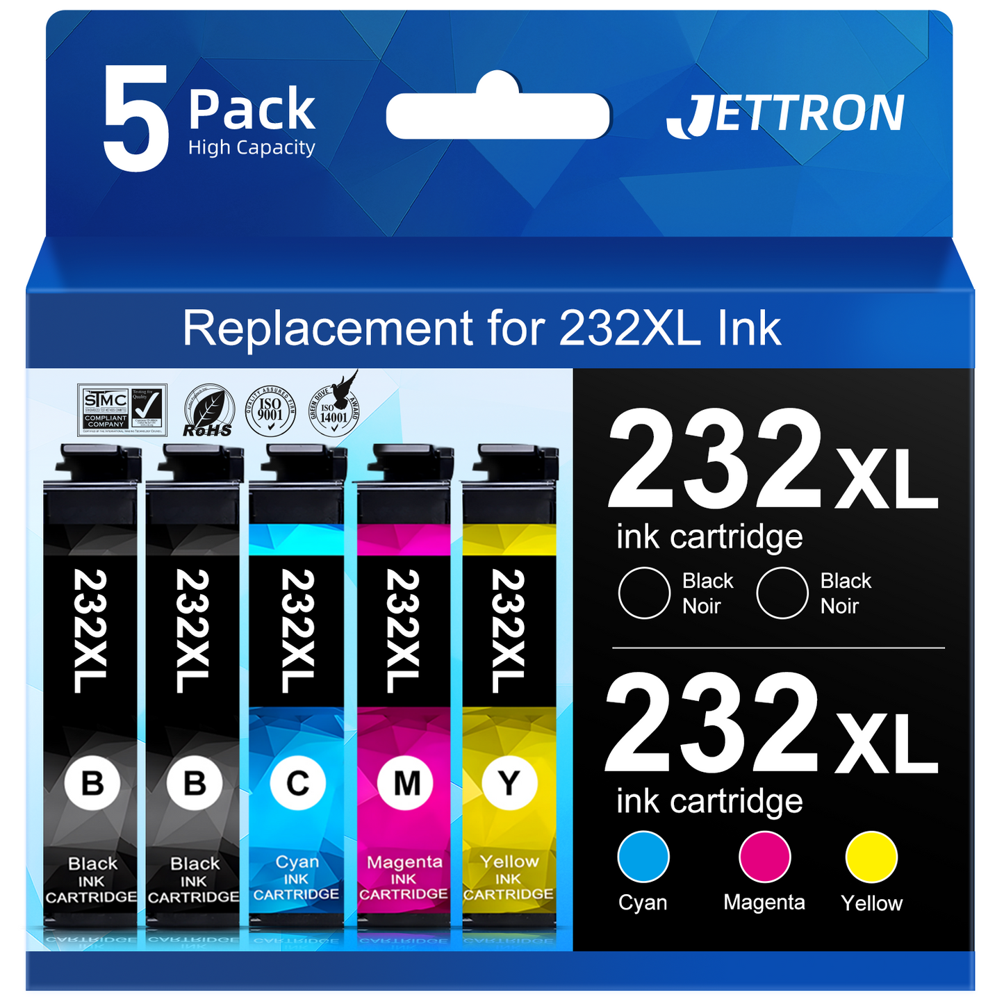 232XL Ink Cartridges for Epson 232 Ink Cartridges for Epson Workforce WF-2930 WF-2950 Expression XP-4205 XP-4200 Printer (5-Pack)