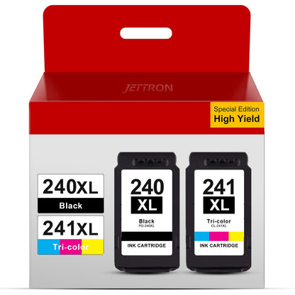 240XL Ink Cartridges for Canon Ink 240 and 241 PG-240XL CL-241XL for Canon Pixma MG3620 MG3520 MG3220 MG2220 MX472 MX452 MX512(1 Black, 1 Tri-Color)