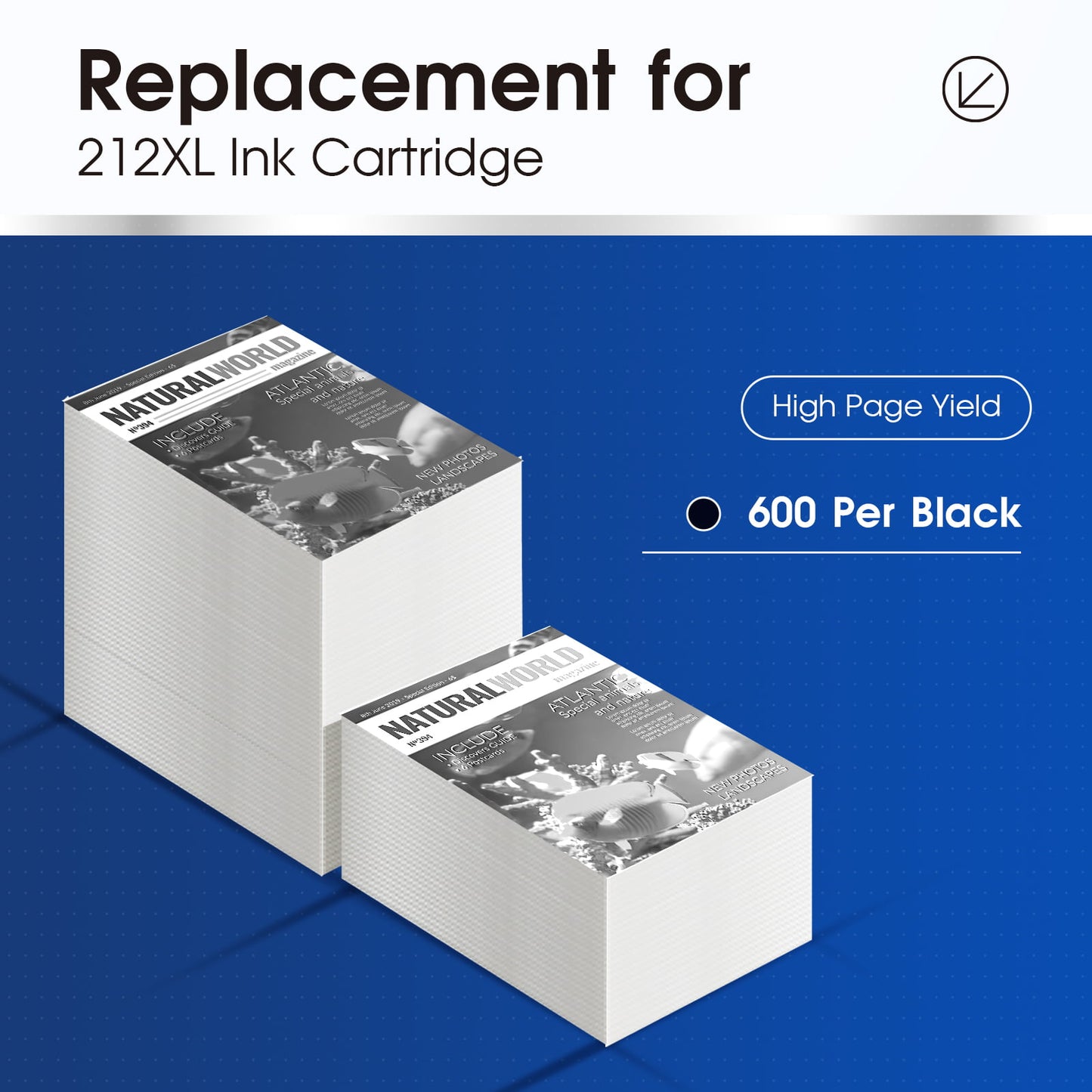 212XL Black Ink Cartridge for Epson 212 212XL T212 Ink Cartridge Black for Epson Workforce WF-2850 WF-2830 Expression Home XP-4100 XP-4105 Printer (2-Black)