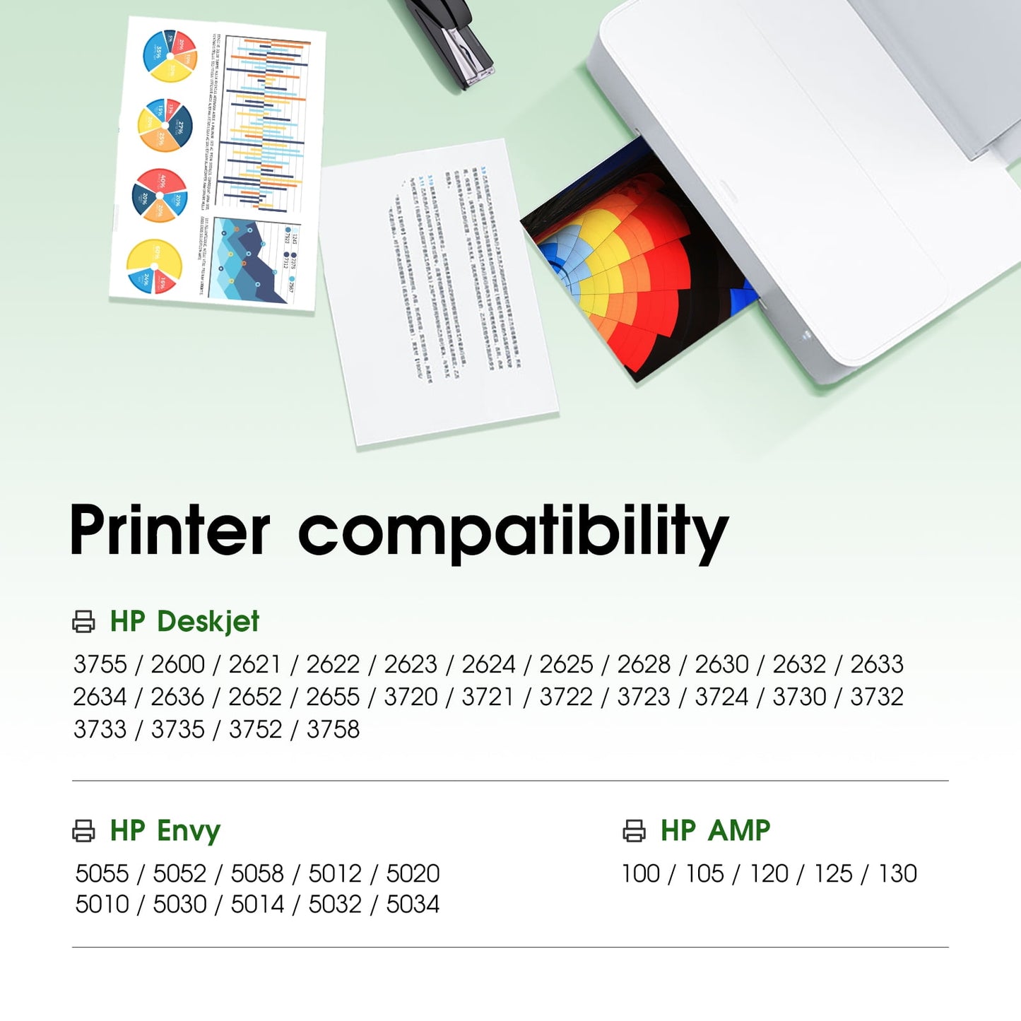 65XL Ink Cartridges for HP Ink 65 65XL for HP Printer for HP Envy 5055 5052 5058 5000 5010 5014 5070 DeskJet 2652 2600 2622 2640 3755 2655 3720 3722 3723 3752 3758 (1 Black, 1 Tri-Color)