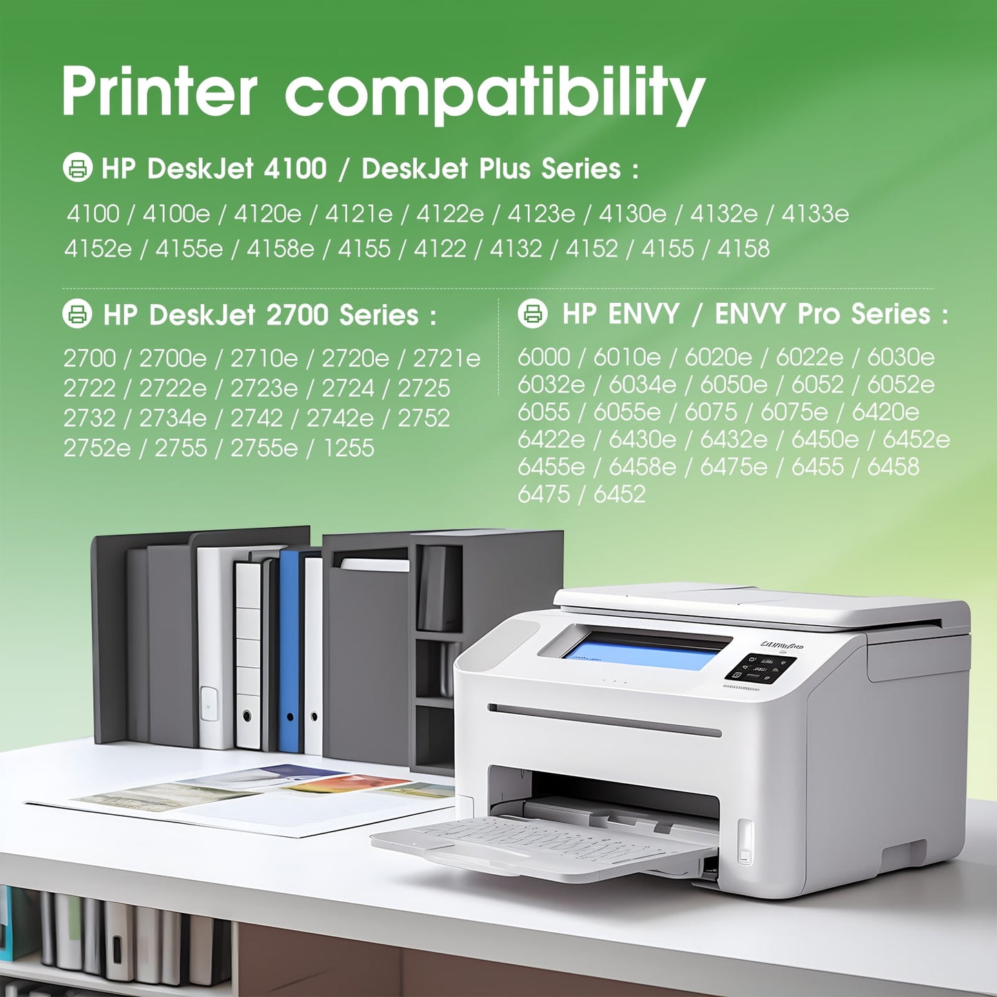 67XL Black Ink Cartridges Compatible for HP 67 67XL Ink Cartridges for Deskjet 2722 2752 4152 4155 ENVY Pro 6455 6458 6464 6475 (2 Black)