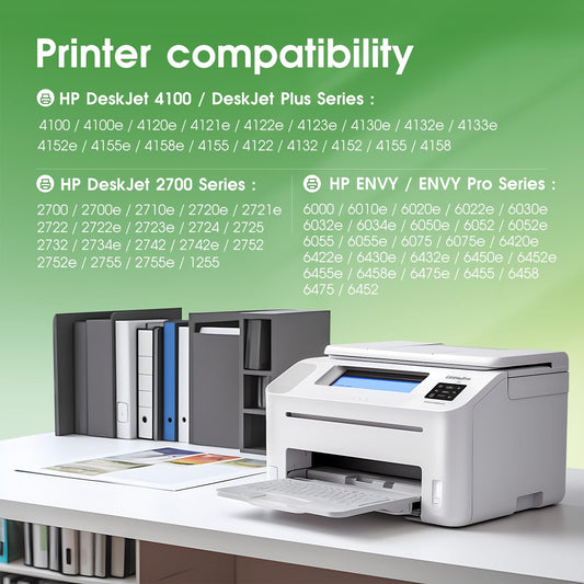 67XL Black Ink Cartridges Compatible for HP 67 67XL Ink Cartridges for Deskjet 2722 2752 4152 4155 ENVY Pro 6455 6458 6464 6475 (2 Black)