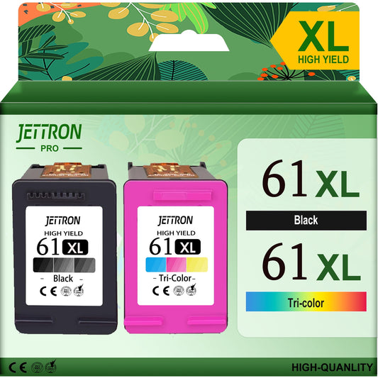 61XL Ink Cartridges for HP 61 Ink Cartridges for HP Envy 4500 5530 4502 Deskjet 3050 1000 1010 1510 OfficeJet 4630 4635 Printer (1 Black,1 Tri-Color)