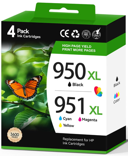 950XL 951XL Ink Cartridge Compatible for HP 950 and 951 ink cartridges Combo Pack for HP OfficeJet Pro 8100 8110 8600 8610 8615 8616 8620 8625 8630 8640 Printer