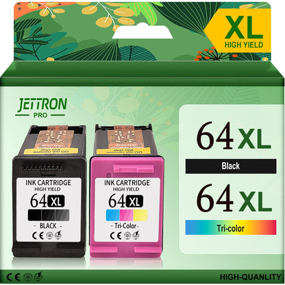 64XL Ink Cartridge for HP Ink 64 for HP 64 Ink Cartridge for HP Envy Photo 7858 7855 7155 6255 6252 7120 6232 7158 7164 Printer (1 Black, 1 Tri-Color)