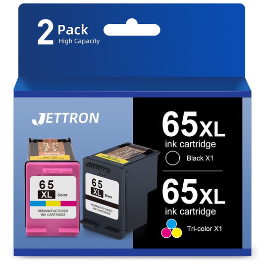 65XL Ink Cartridges Compatible for HP 65 65xl Ink Cartridges for Envy 5055 5052 5058 Deskjet 3755 3772 3722 (Black, Tri-Color)