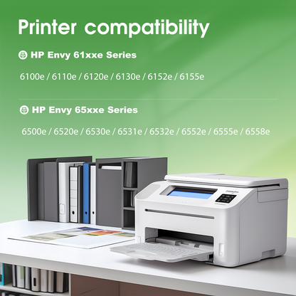 68XL 68e Ink Cartridges Black Color Combo Pack Compatible for HP 68XL Ink Cartridges for HP Ink 68 Black and Tri-Color Works Envy 6100e 6500e Series 2-Pack