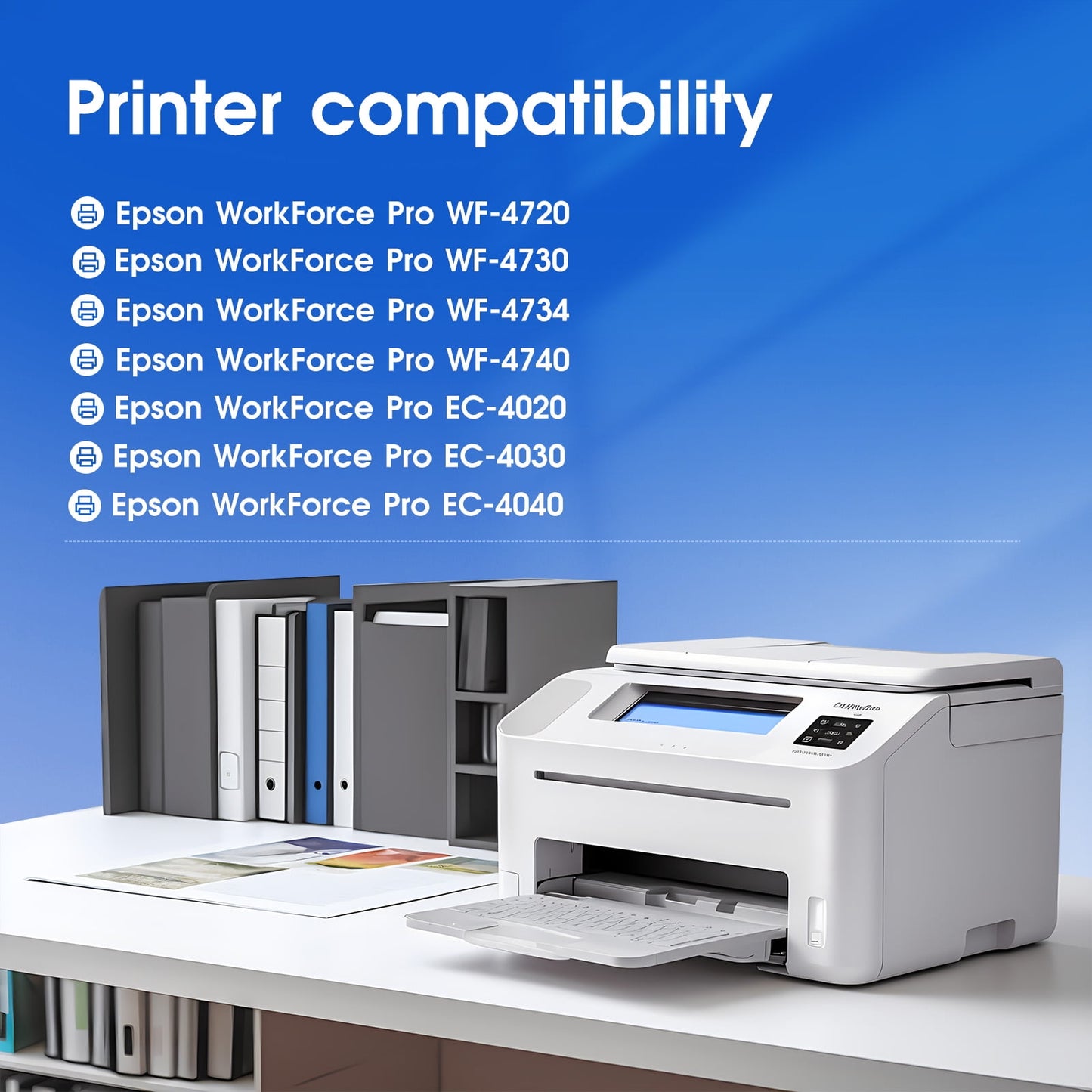 802 XL Ink Cartridge for Epson 802XL Ink for Workforce Pro WF-4734 WF-4740 WF-4730 Printer (4 Pack)