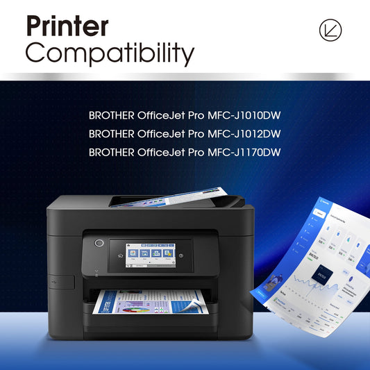 LC401XL Ink Cartridge for Brother LC401 LC401XL Ink Cartridge for Brother Printer for MFC-J1010DW MFC-J1012DW MFC-J1170DW Printer(4-Pack)