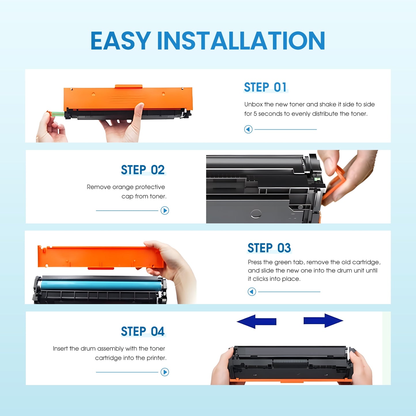 206A Toner Compatible for HP 206A Toner Cartridge (With Chip) for HP 206X W2110A W2110X Color Laserjet Pro MFP M283fdw M283cdw M255dw Printer (4 Pack)