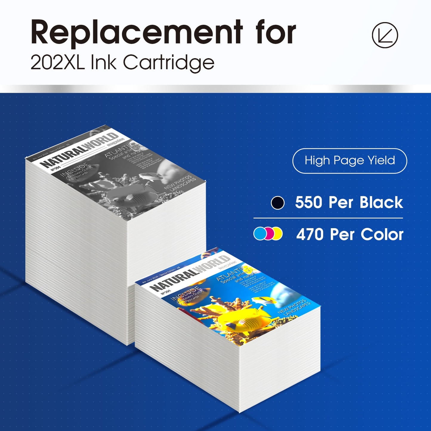 202XL Ink Cartridges for Epson 202 202XL T202XL Ink Cartridges for Epson WorkForce WF-2860 Expression Home XP-5100 All-in-One Printer(Black,Cyan,Magenta,Yellow)