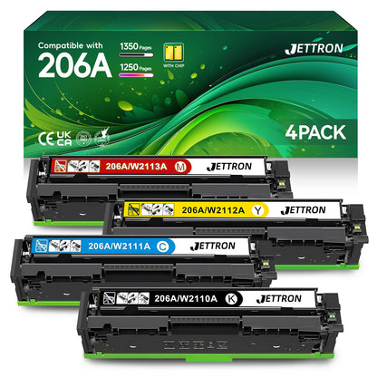 206A Toner Compatible for HP 206A Toner Cartridge (With Chip) for HP 206X W2110A W2110X Color Laserjet Pro MFP M283fdw M283cdw M255dw Printer (4 Pack)