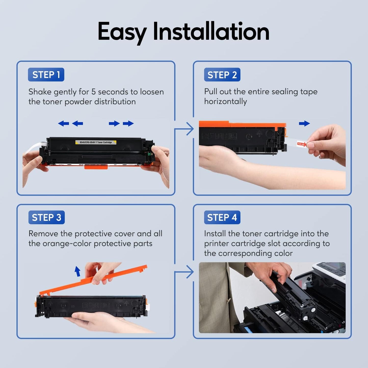 054H Toner Cartridge for Canon 054 CRG-054 054H Toner Cartridge for Canon imageCLASS MF644Cdw MF643Cdw MF642Cdw MF640C LBP620 Toner Printer (4 Pack)
