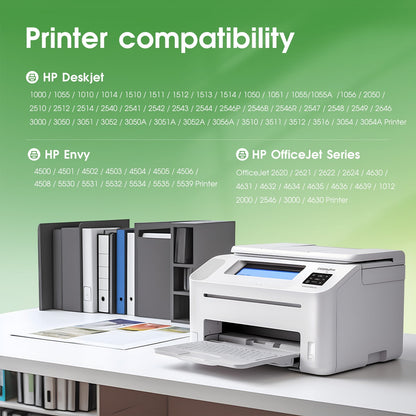 61XL Ink Cartridges Compatible for HP 61 Ink Cartridges for Envy 4500 5530 4502 Deskjet 3050 1000 1010 1510 OfficeJet 4630 4635 Printer (1 Black,1 Tri-Color)