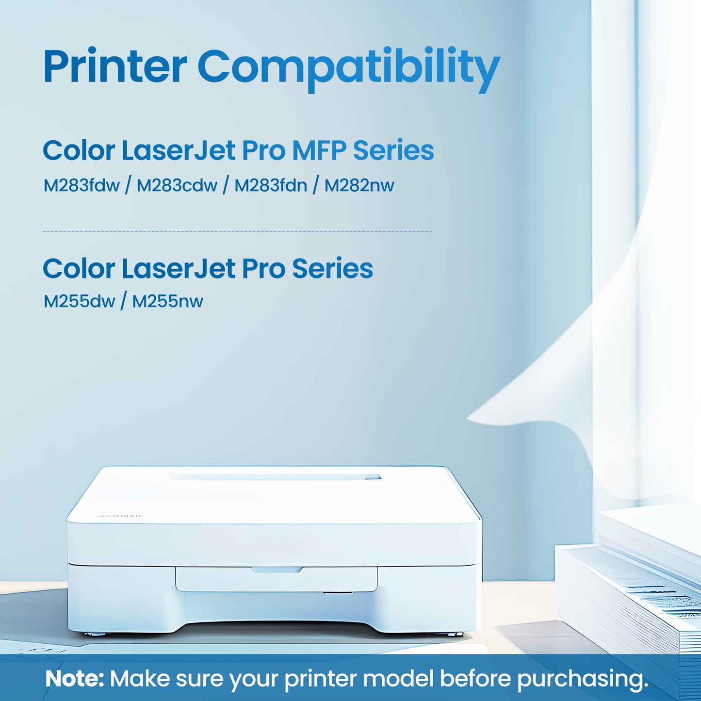 206A Toner Compatible for HP 206A Toner Cartridge (With Chip) for HP 206X W2110A W2110X Color Laserjet Pro MFP M283fdw M283cdw M255dw Printer (4 Pack)