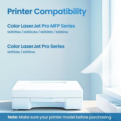 206A Toner Compatible for HP 206A Toner Cartridge (With Chip) for HP 206X W2110A W2110X Color Laserjet Pro MFP M283fdw M283cdw M255dw Printer (4 Pack)