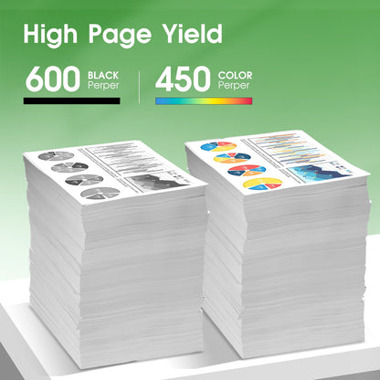 63XL Ink Cartridges Compatible for HP 63 Ink Cartridge Black and Tri-Color for HP Officejet 3830 4650 5255 4655 Envy 4520 4650 5255 5200 5258 4655 Deskjet 1112 2132 3632 Printer(1 Black,1 Color)