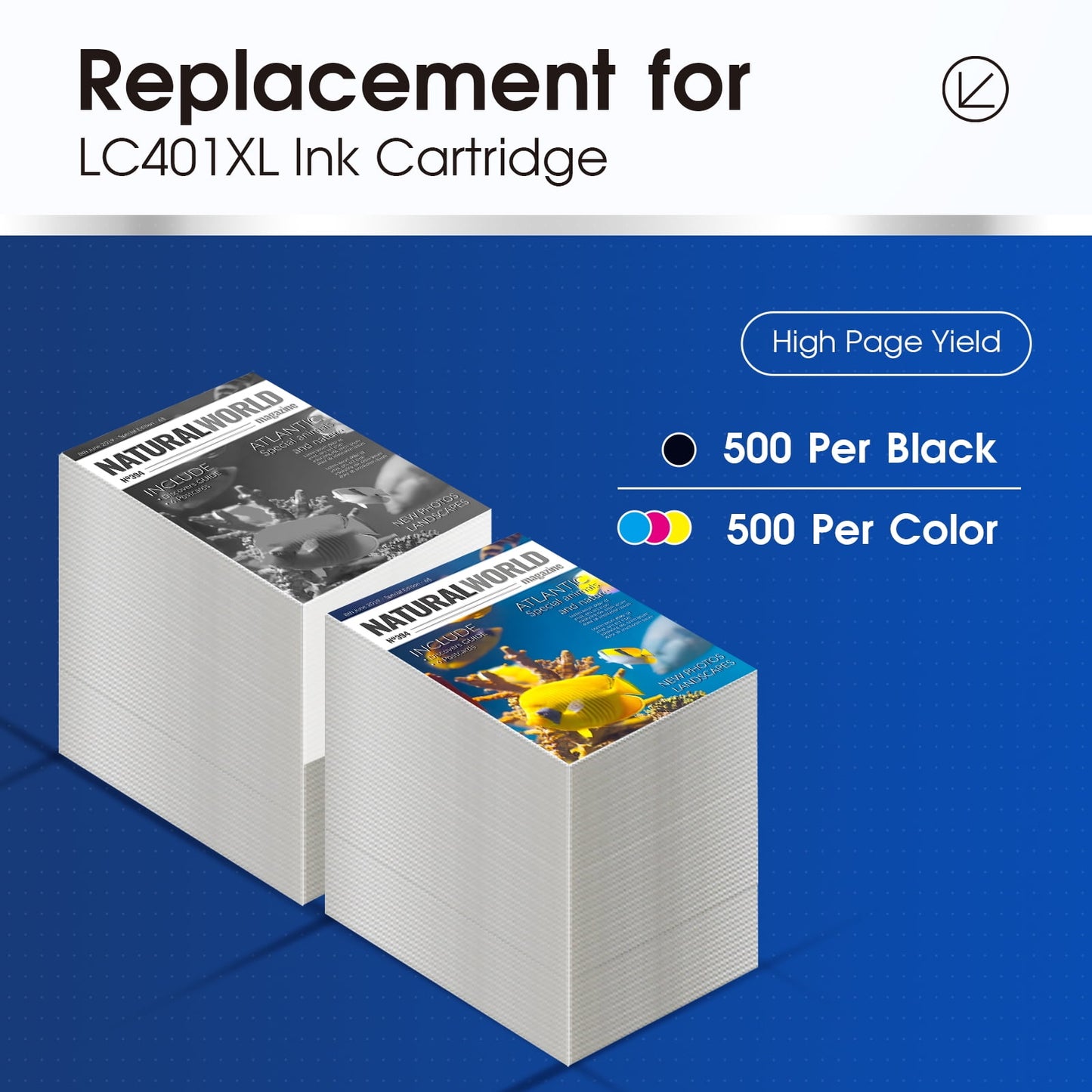 LC401XL Ink Cartridge for Brother LC401 LC401XL Ink Cartridge for Brother Printer for MFC-J1010DW MFC-J1012DW MFC-J1170DW Printer(4-Pack)